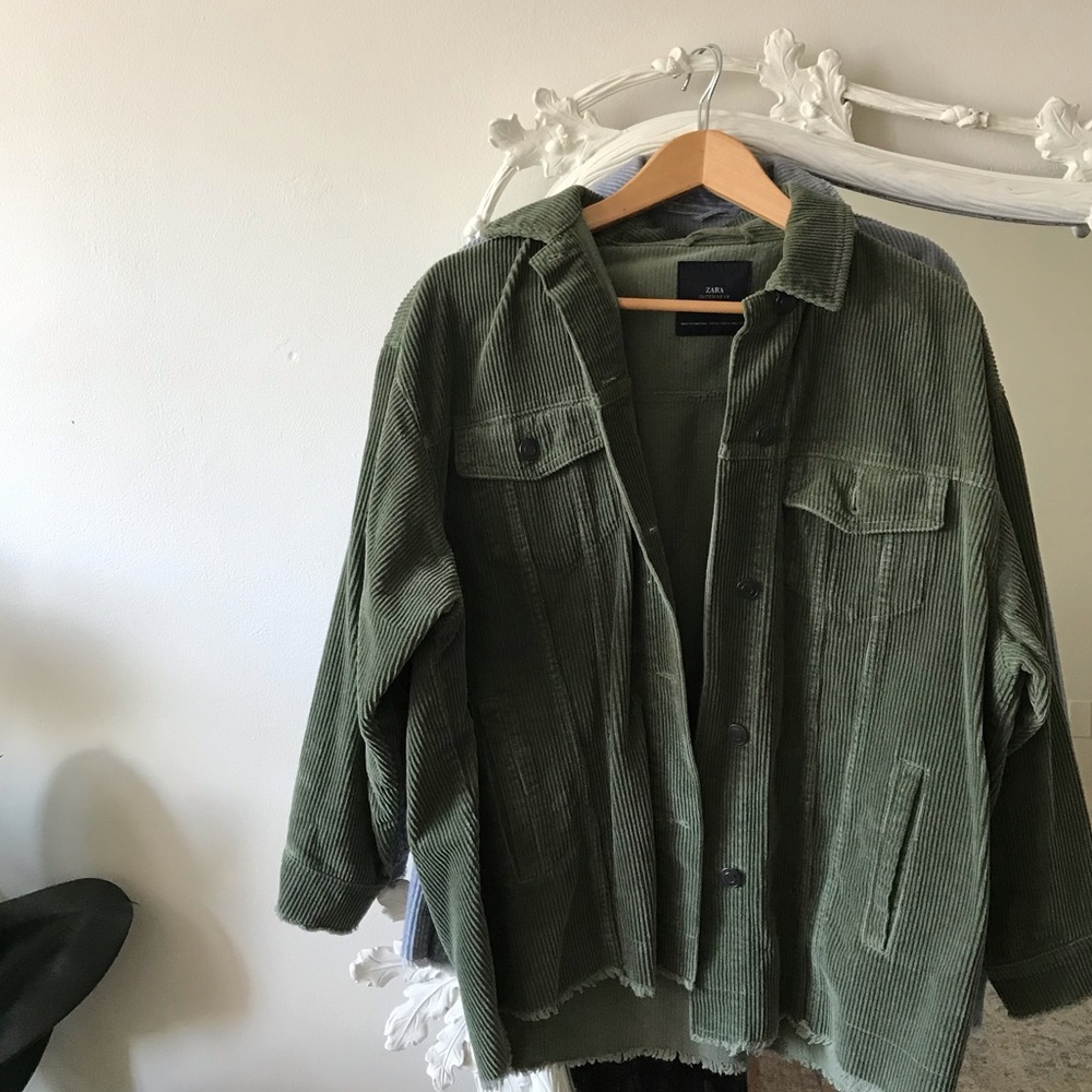 Green corduroy jack